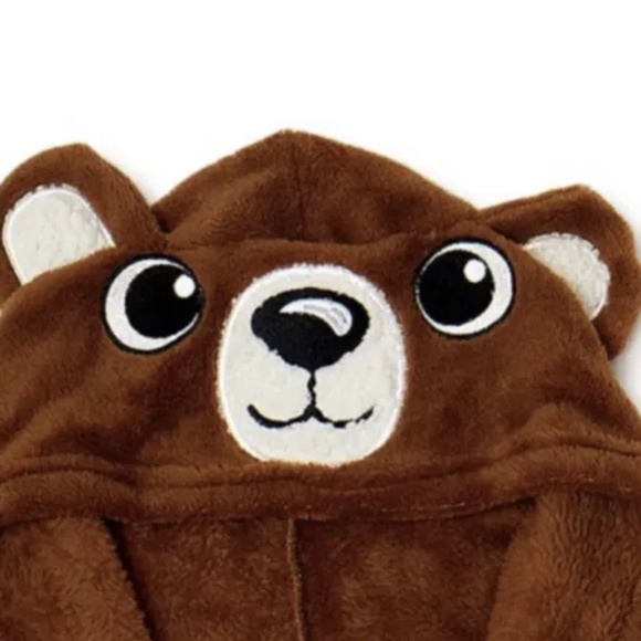 Brown Bear Plush Hooded Robe XS (4-5) NEW - Picture 4 of 10